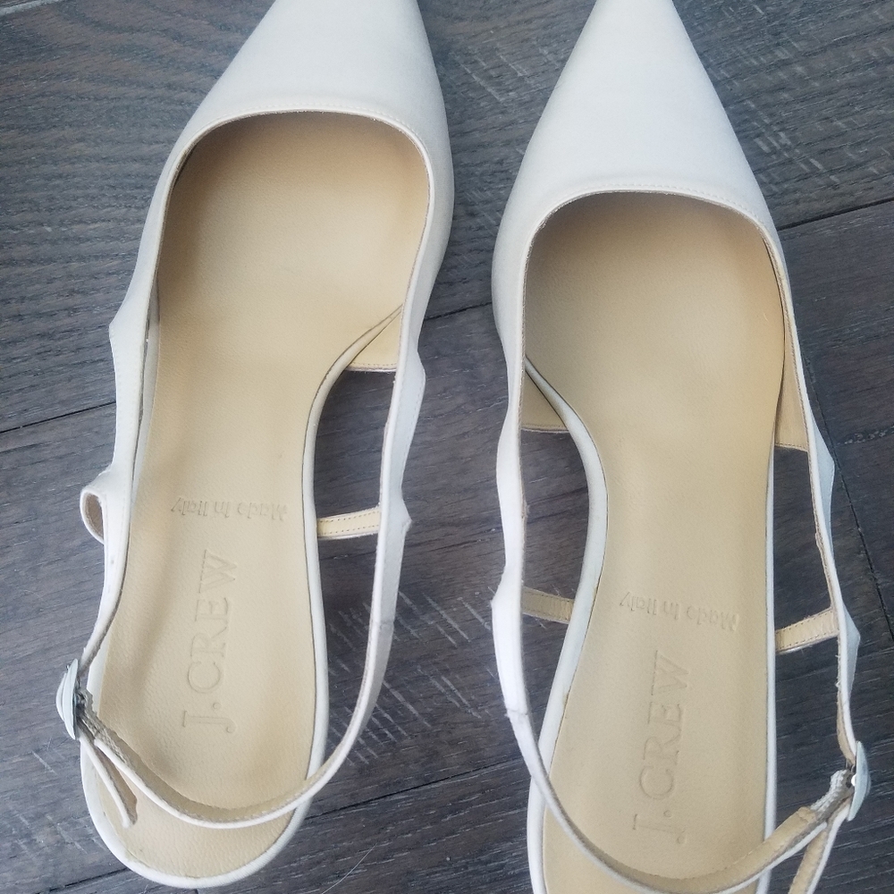 COPY - J Crew sling back fabric kitten heels NBW